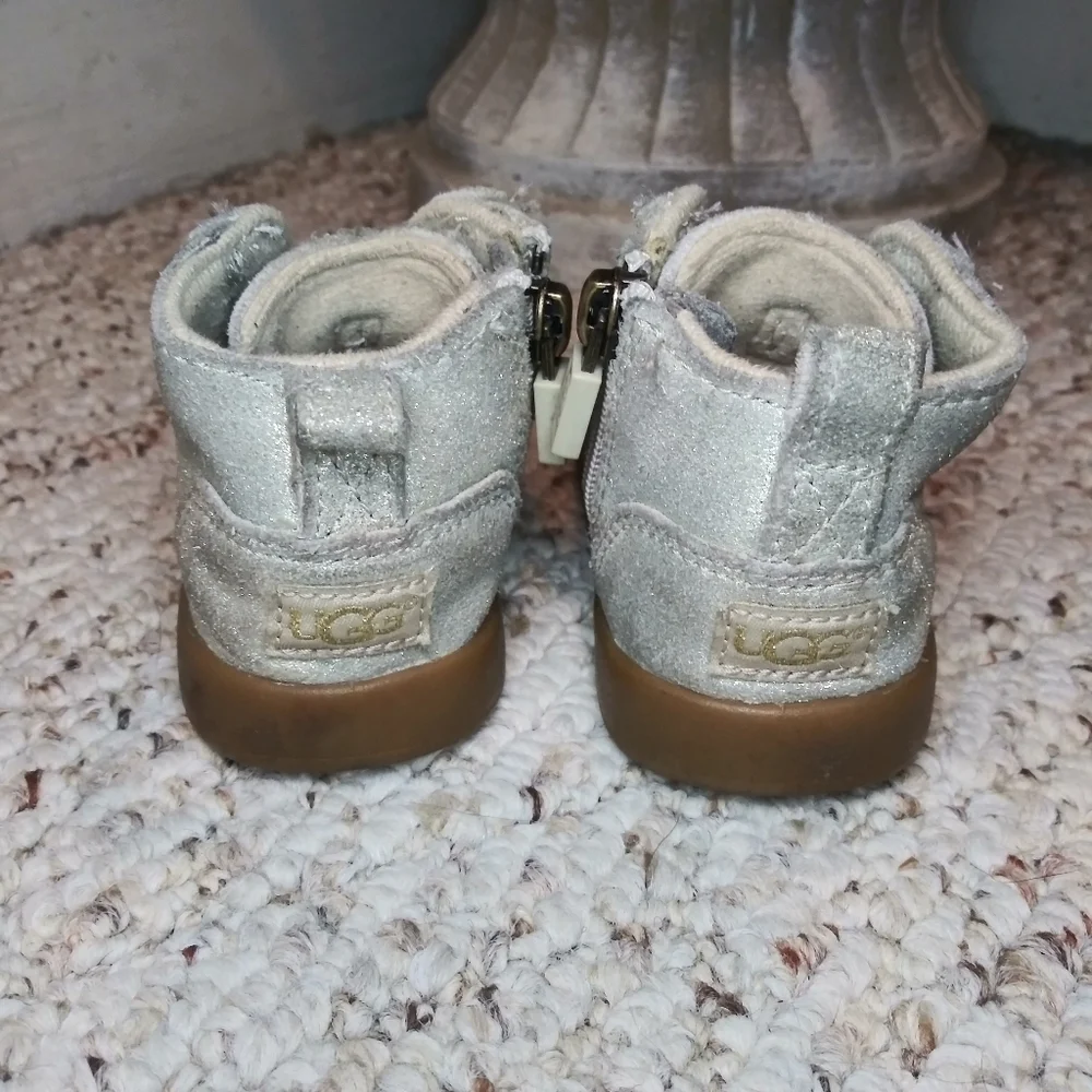 UGG Kristjan Toddler Distressed Metallic Suede Chukka Boots